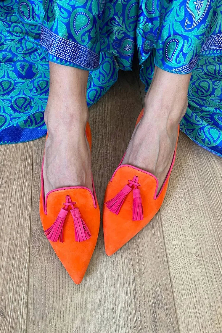 Women's Cushioned Pointed-Toe Loafer With Elegant Tassel