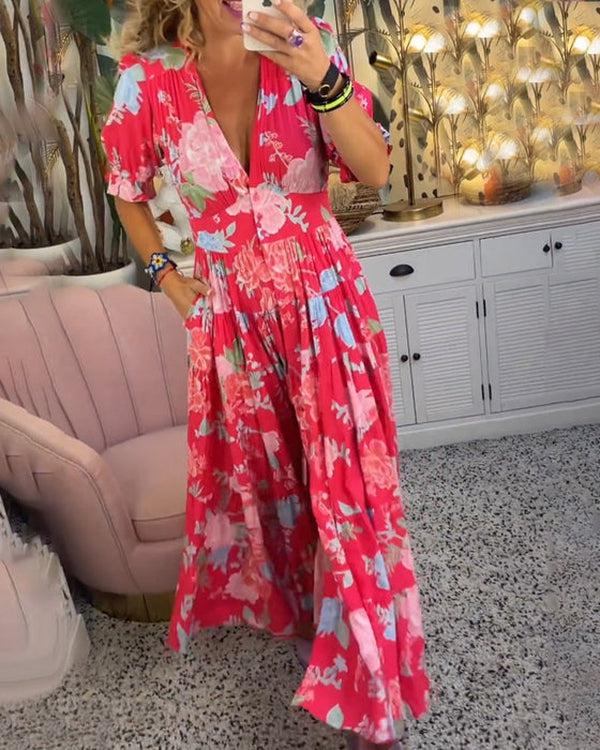 Floriana | Women's Vibrant Floral Maxi Dress