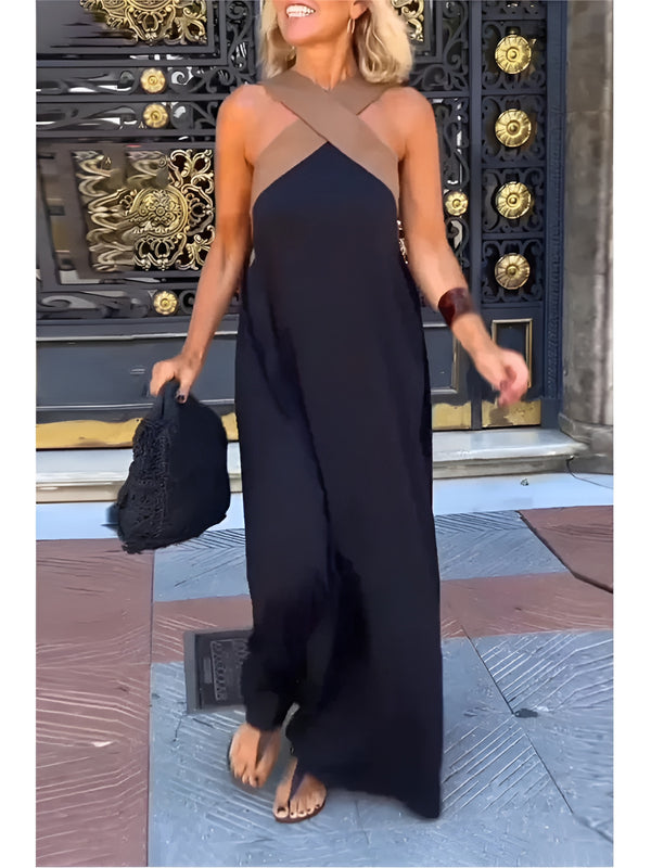 Delphine | Women's Relaxed Elegant Cross-Over Maxi Dress