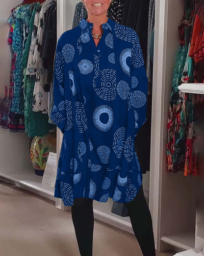 Marlene | Women's Casual Geometric Print Midi Dress