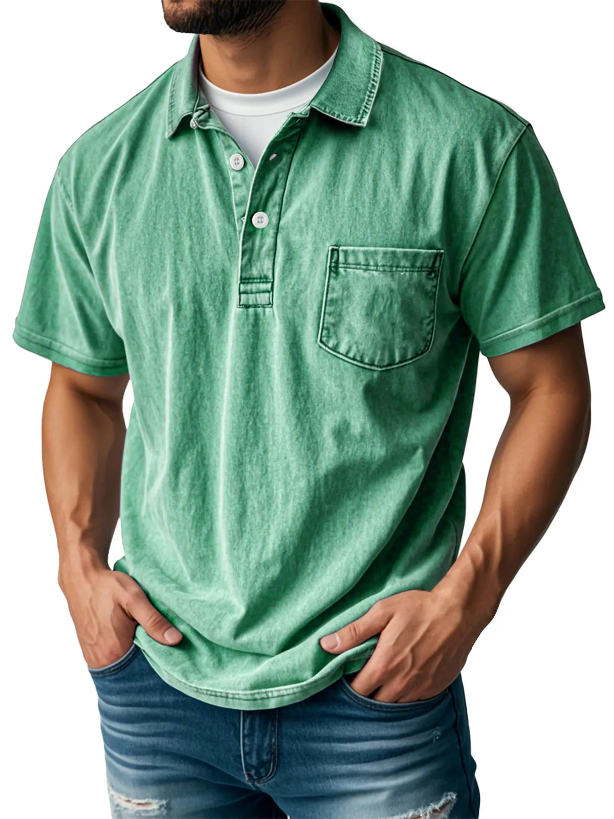 Sebastien | Men's Relaxed Casual Vintage Polo Shirt