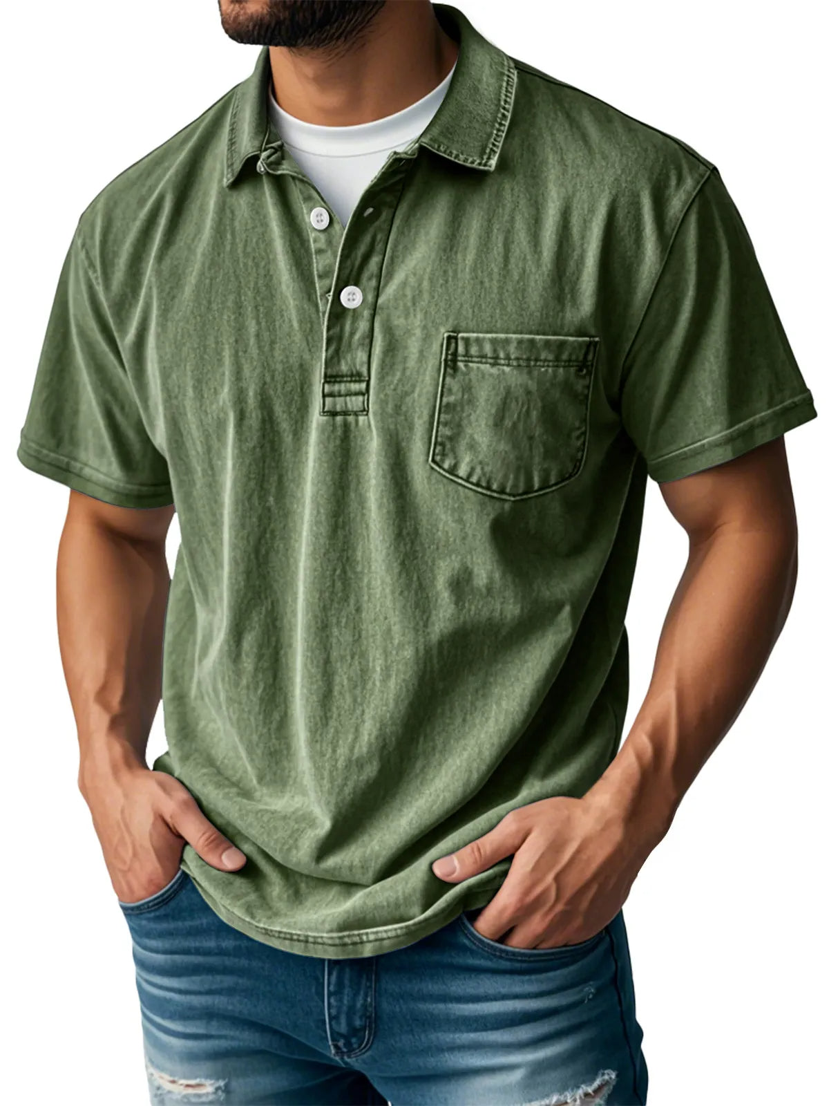 Sebastien | Men's Relaxed Casual Vintage Polo Shirt