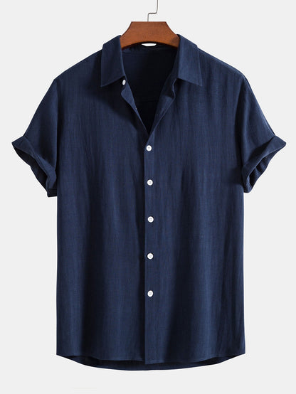 Men's Button-Up Shirt and Straight Leg Trousers in Blend