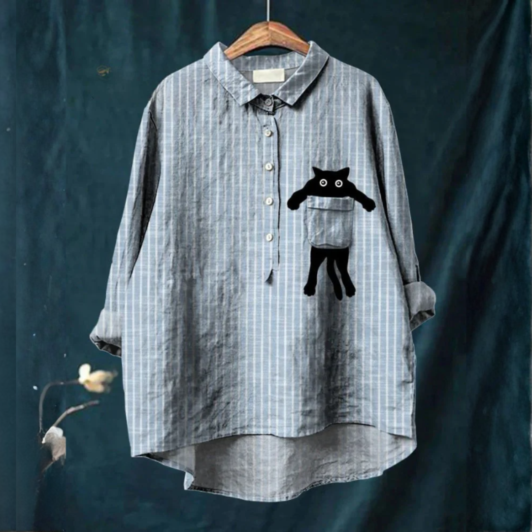 Ilaria | Women's Longline Patterned Shirt