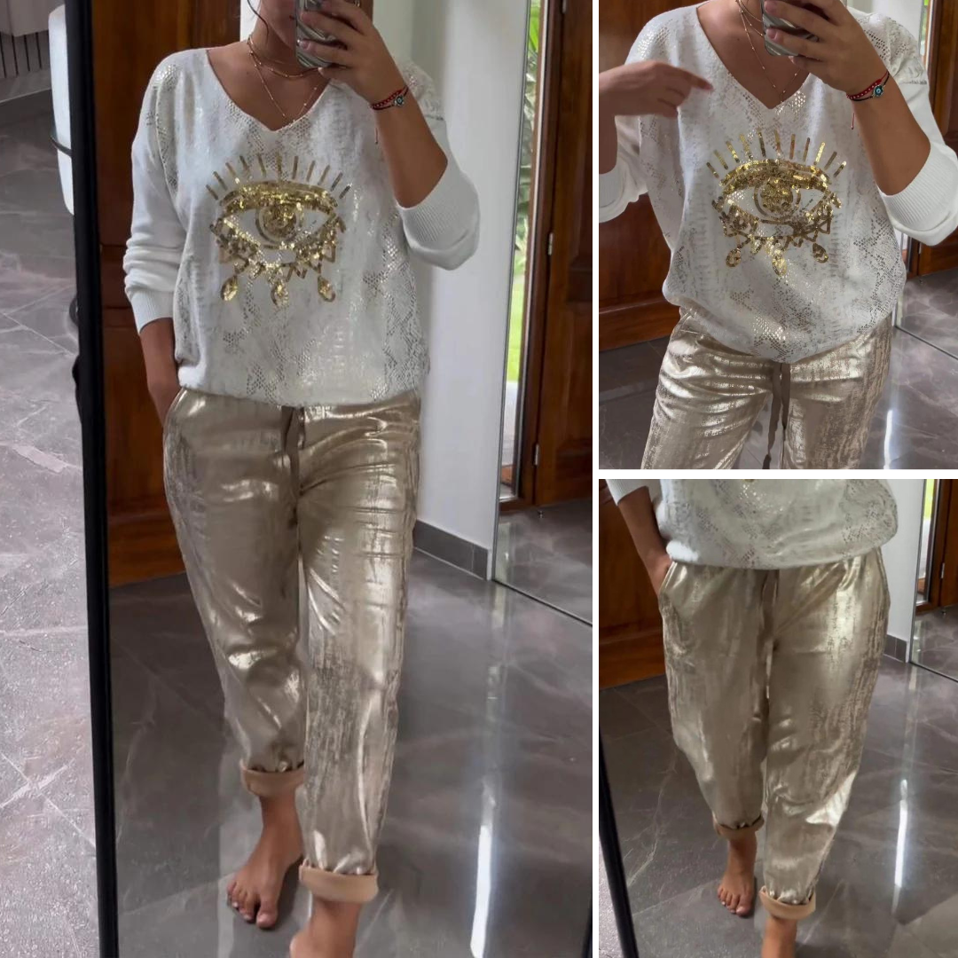 Giuseppina | Elegant Two-Piece Set: Blouse and Trousers