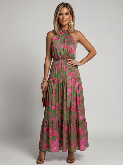 Rowen | Women's Draped Halter Midi Dress