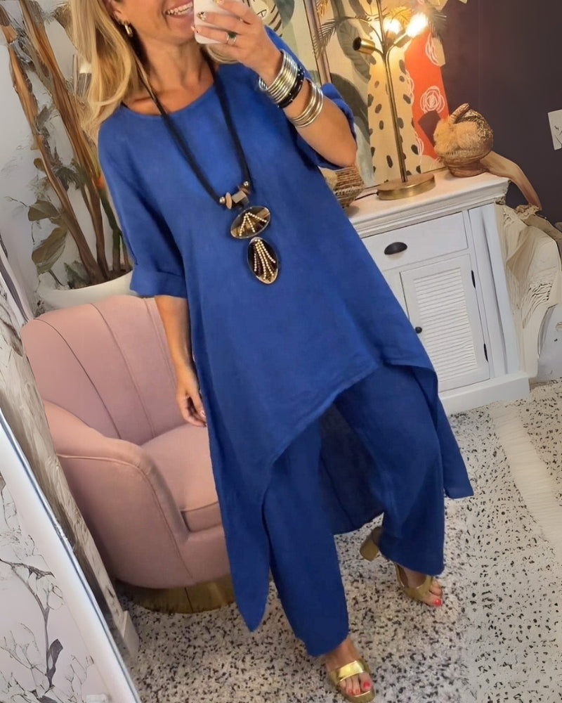 Marila | Women's Two Piece Set with Round Neck and Long Sleeve