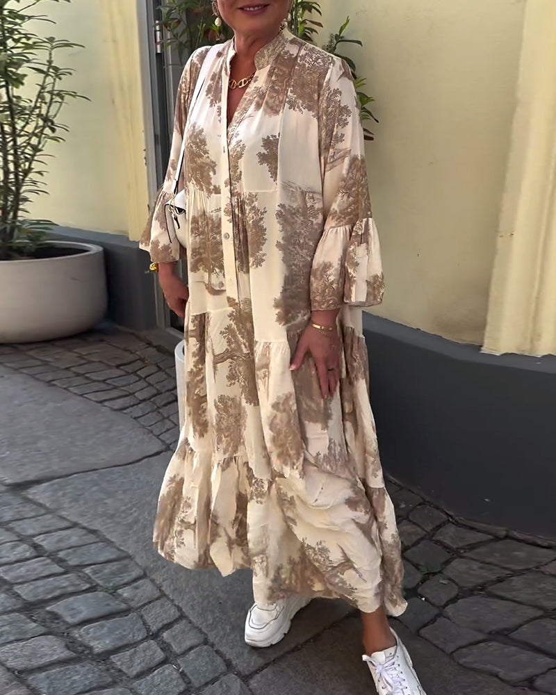 Diana | Women's Relaxed Comfy Patchwork Maxi Dress with Ruching