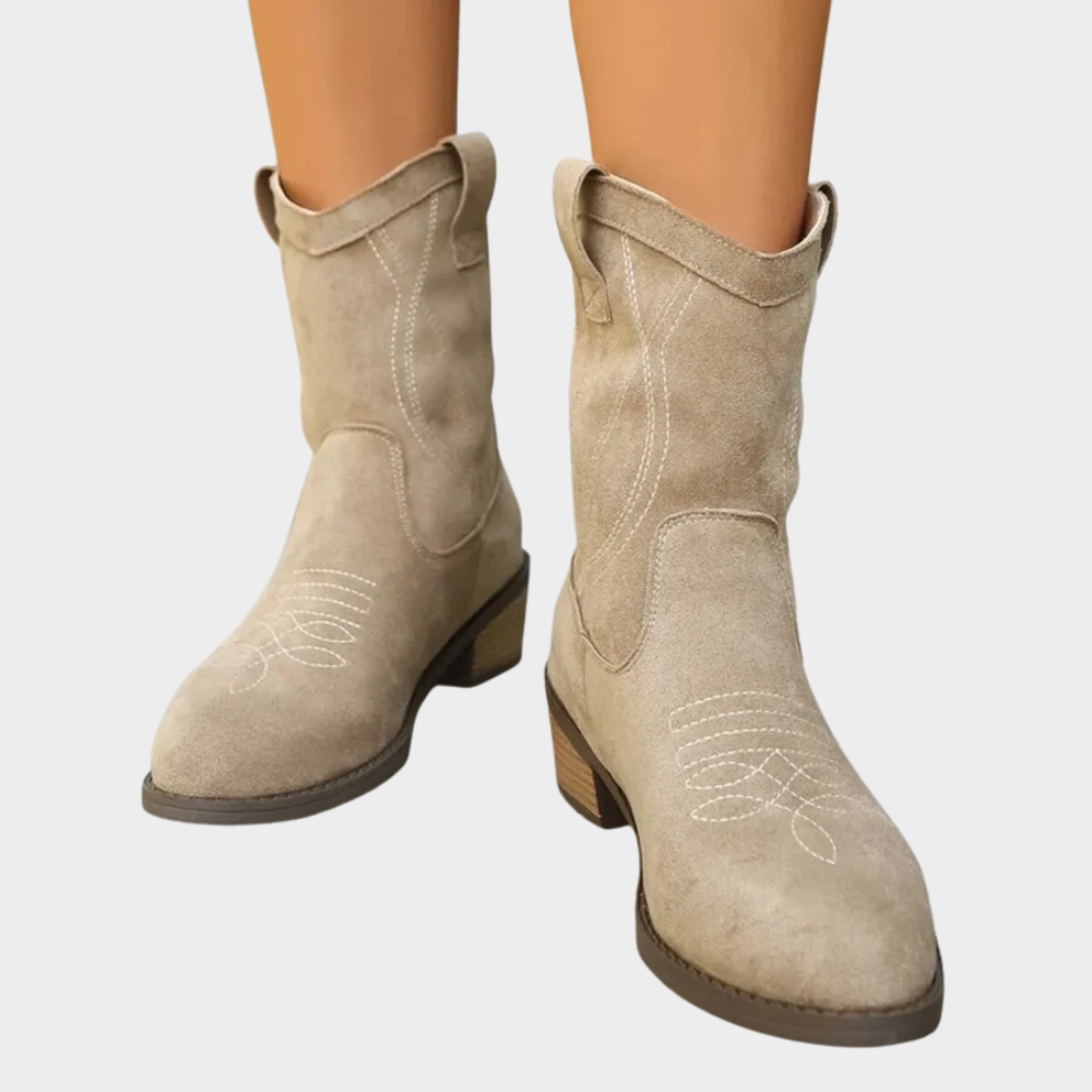 Chandler | Women's Cushioned Slip-On Cowboy-Style Ankle Boots