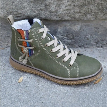 Tessa | Women's Cushioned Lace-Up Retro Waterproof Orthopedic Ankle Boots