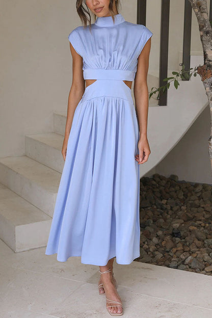 Quincy | Women's Midi Dress with Cut-Out and Pockets