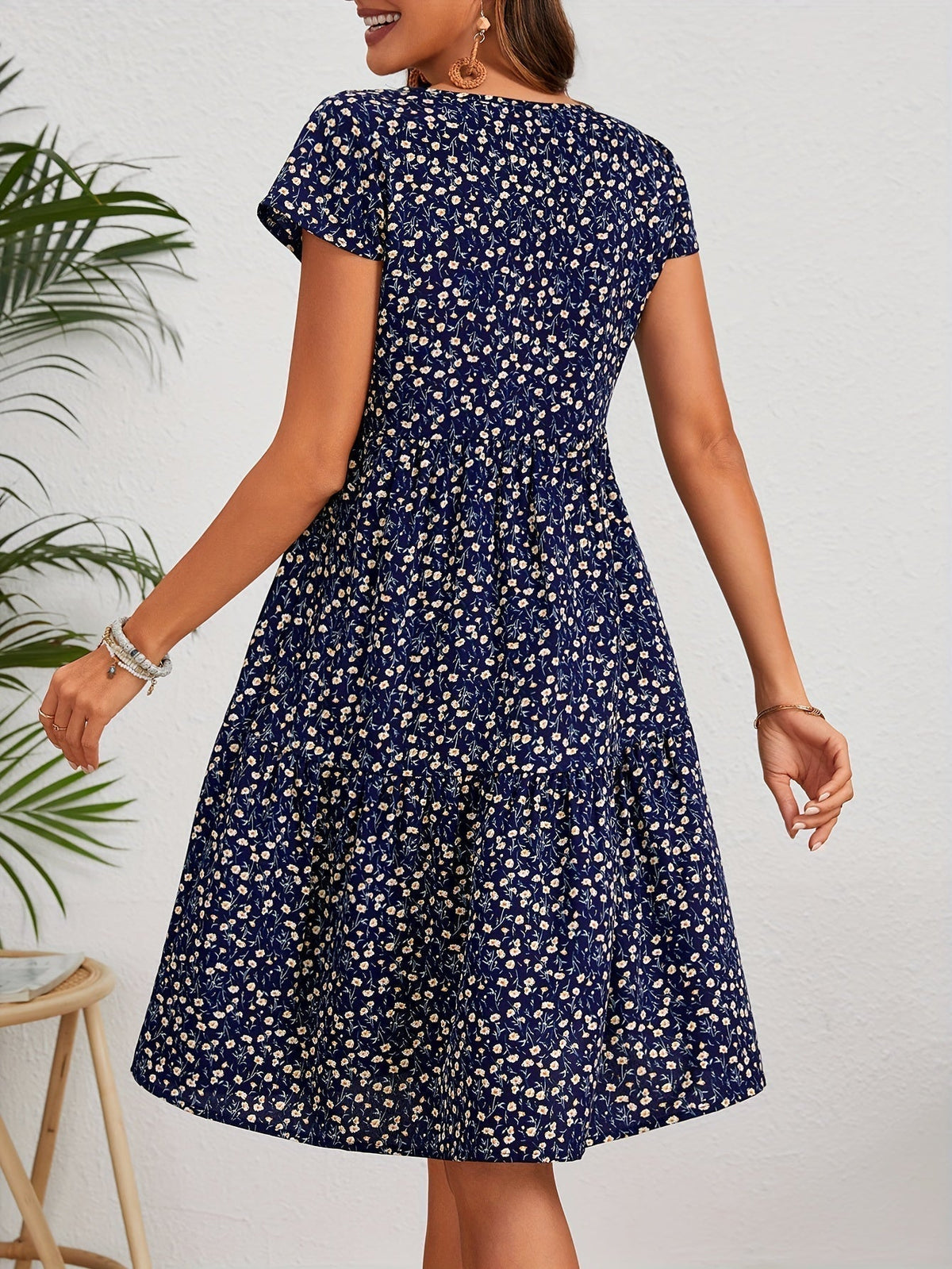Valeria | Women's Vintage Floral Midi Dress