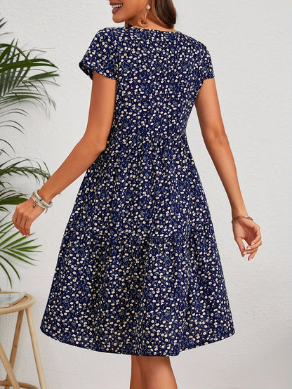 Valeria | Women's Vintage Floral Midi Dress