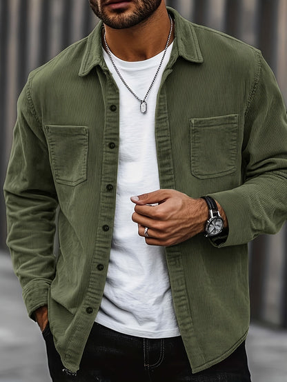 Johan Men's Shirt Jacket with Pockets and Long Sleeve
