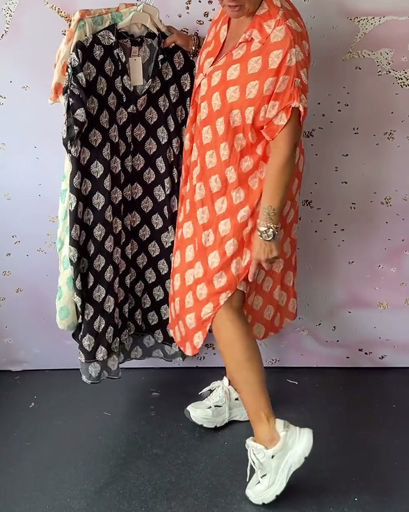 Liora | Relaxed Women’s Lapel Spring Dress with Side Slit