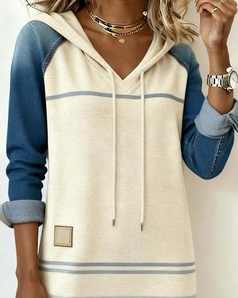 Everly | Women's Striped Hooded Dress with Drawstring