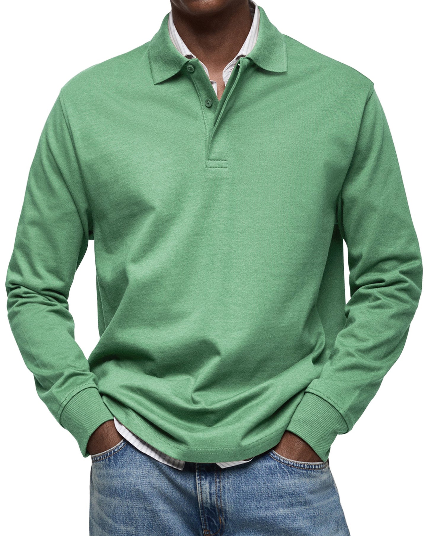 Alex | Men's Relaxed Long Sleeve Casual Polo