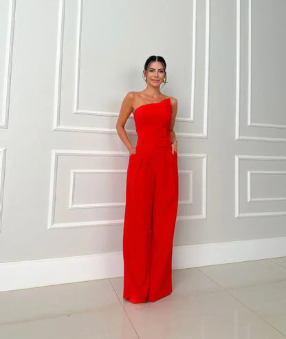 Angela | Women's Elegant Maxi Dress with Asymmetric Neck