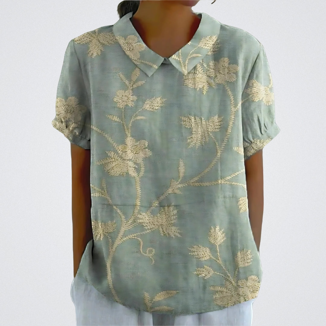 Lina | Women's Stylish Floral Blouse with Short Sleeve