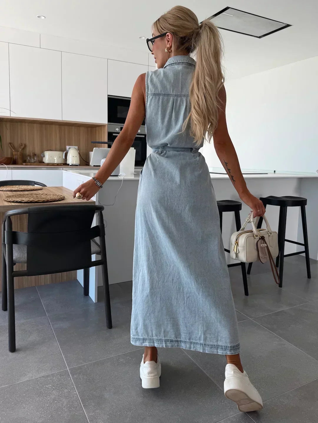 Diane | Women's Denim Maxi Dress
