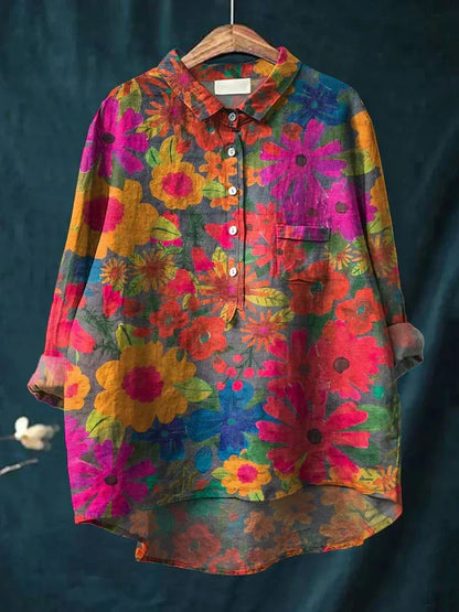Violet | Longline Plant Art Shirt