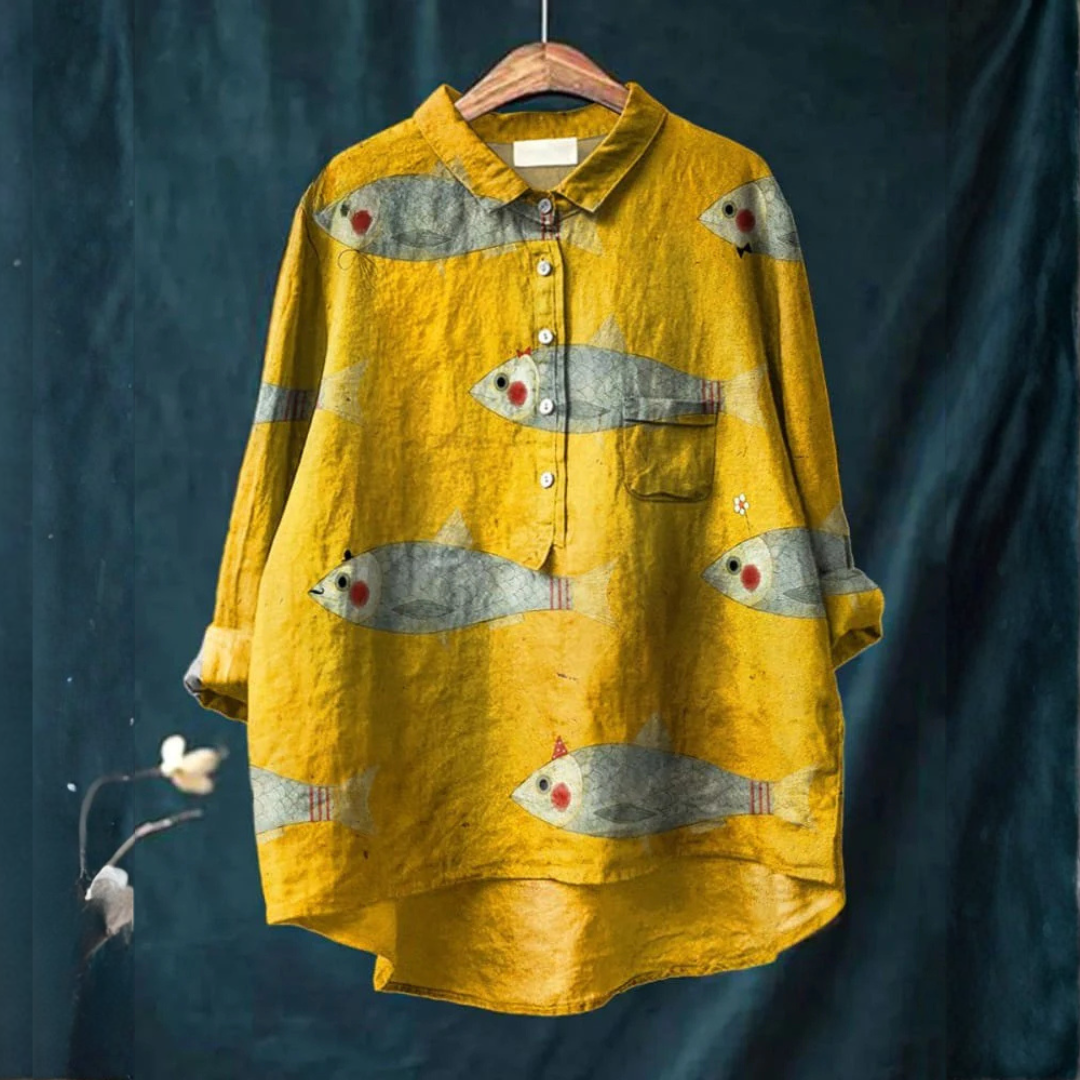 Caterina | Women's Longline Patterned Shirt