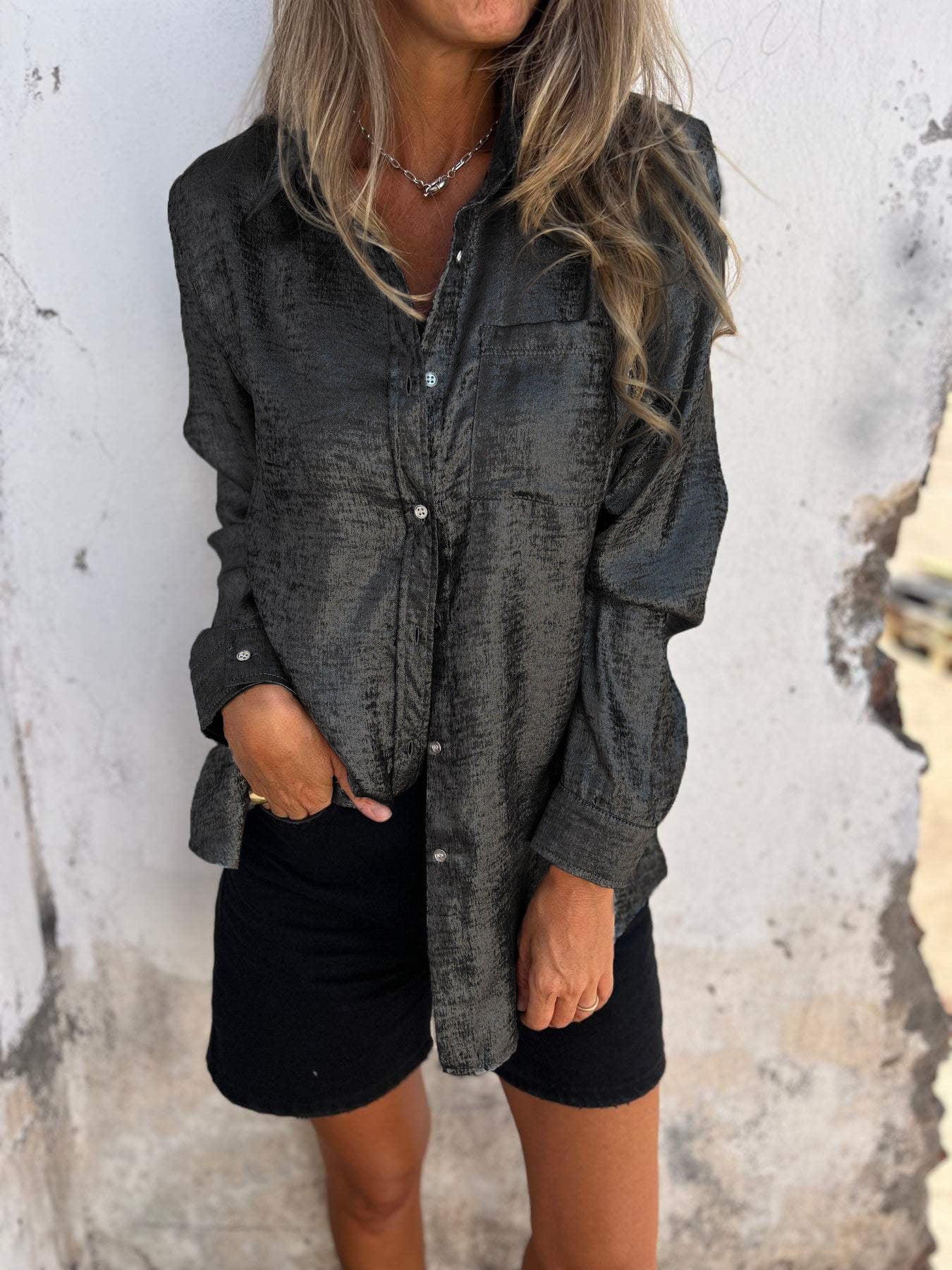 Zella | Women's Longline Relaxed Chic Shimmer Shirt