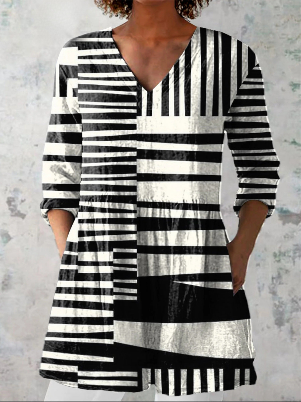 Sophie | Women's Longline Relaxed Long Blouse with V-Neck
