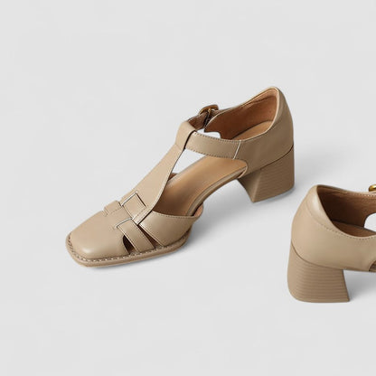 Shelley | Orthopedic T-Strap Block Heels
