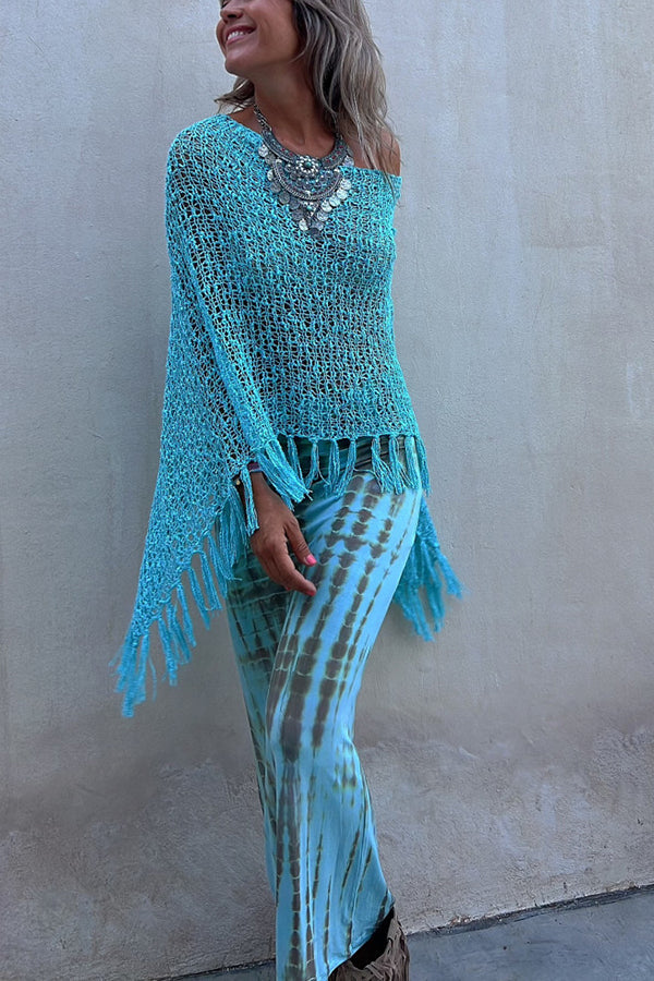Women's Sunset Breeze Tassel Cover-Up with Hollow-Out Design