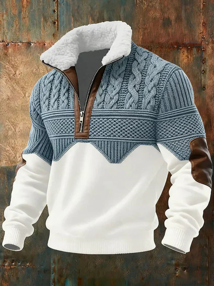 Men's Colour-Blocked Half-Zip Pullover