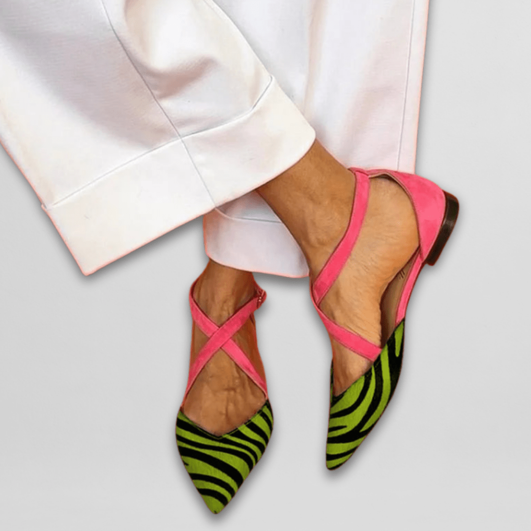 Elisa | Women's Cushioned Slip-On Strappy Ballet Flats