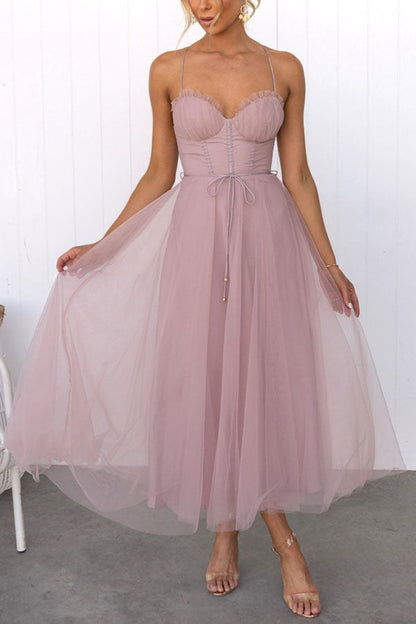 Women's Contemporary Princess Maxi Dress with Suspenders for Parties