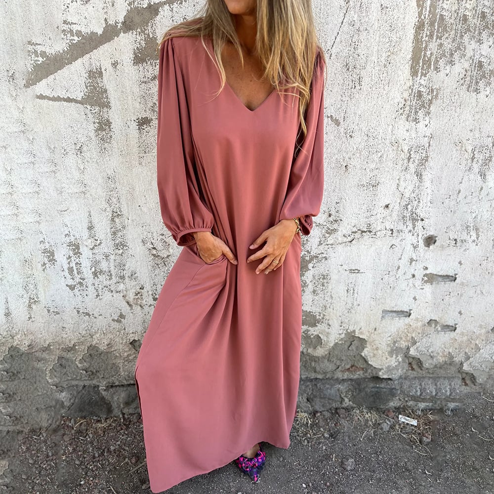 Delilah | Women's Relaxed Maxi Dress with V-Neck