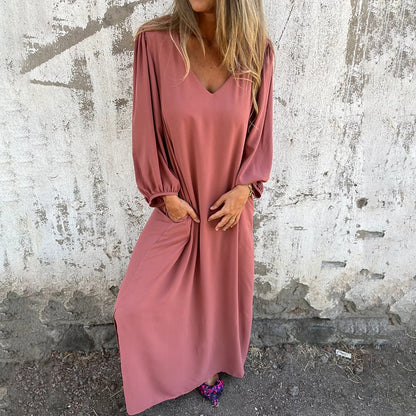 Delilah | Women's Relaxed Maxi Dress with V-Neck