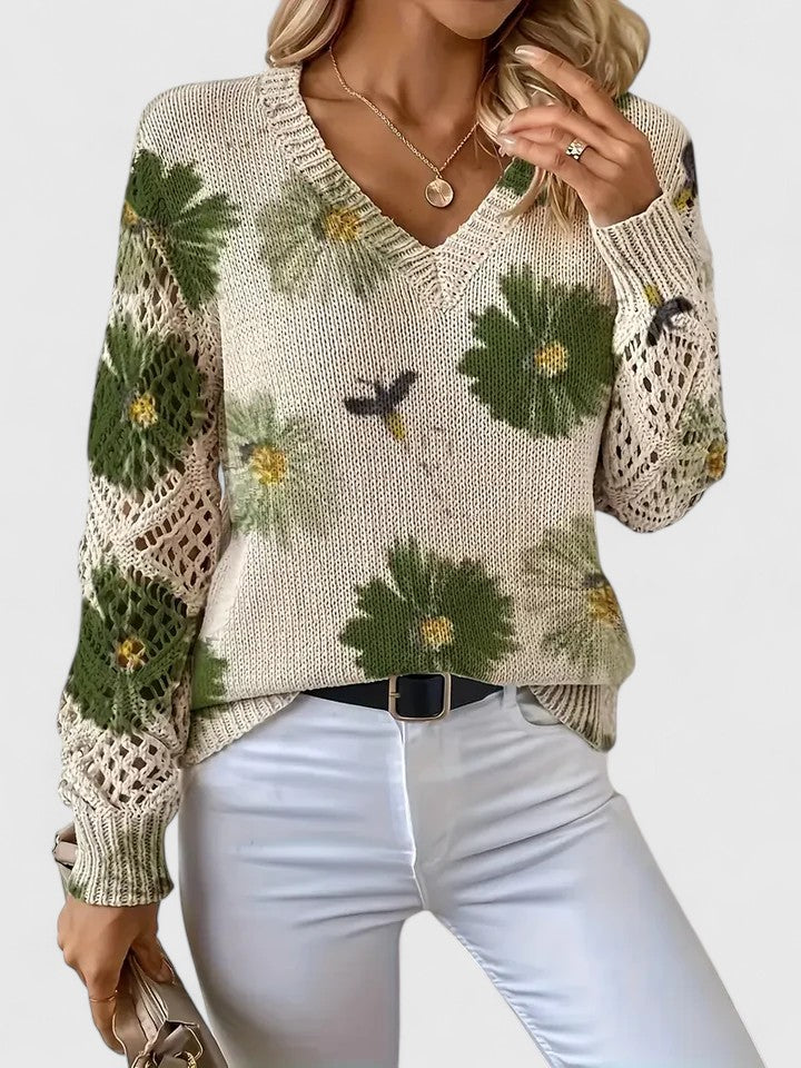Noelle | Women's Floral Jumper with V-Neck