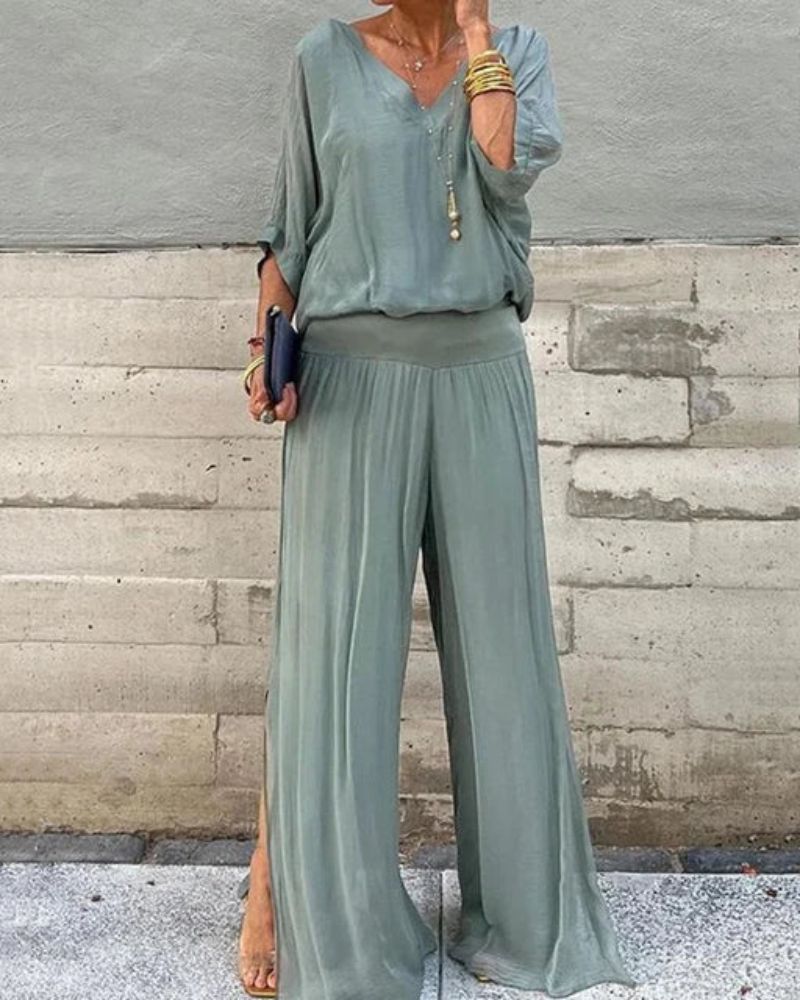 Jolia | Women's Two Piece Boho Set with V-Neck