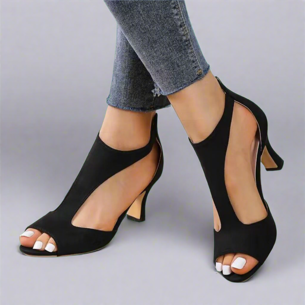 Marga | Women's Breathable Open-Toe Orthopedic Sandals with Chic Heel