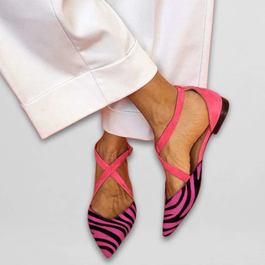Elisa | Women's Cushioned Slip-On Strappy Ballet Flats