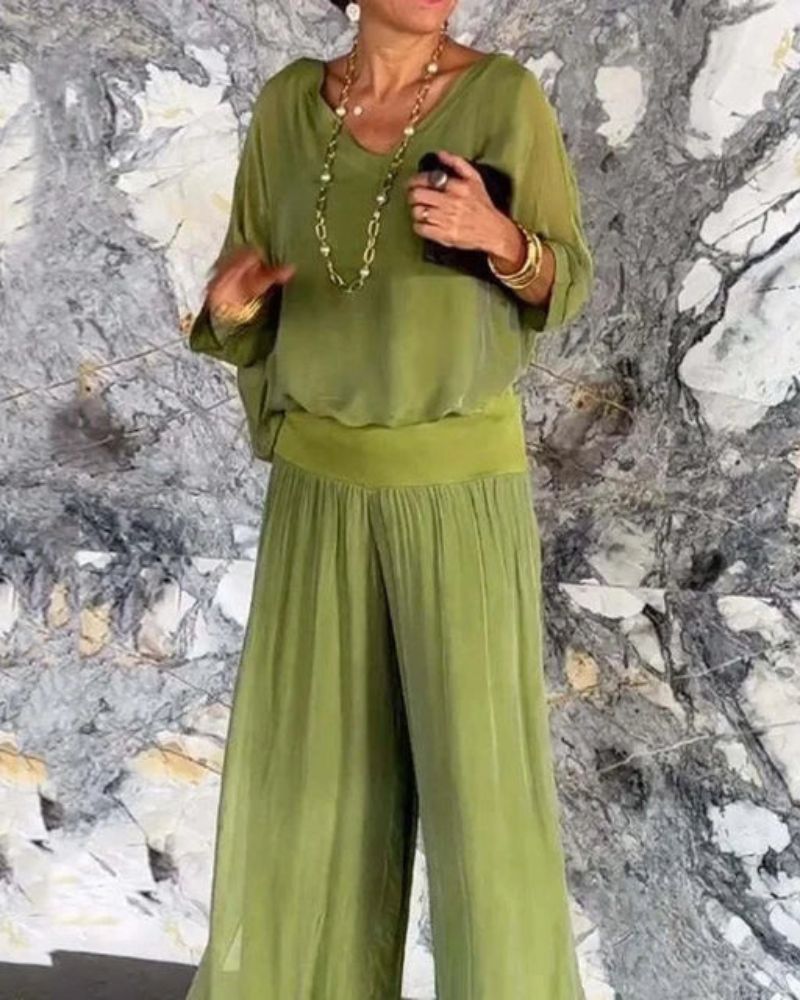 Jolia | Women's Two Piece Boho Set with V-Neck