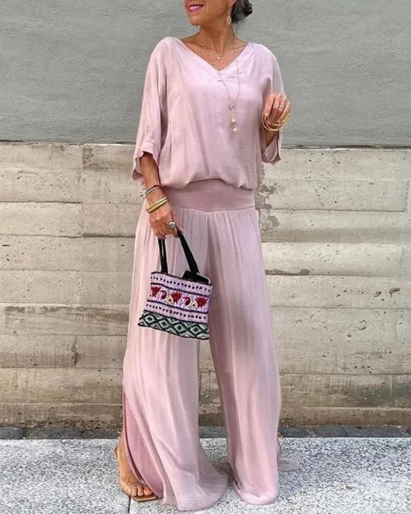 Jolia | Women's Two Piece Boho Set with V-Neck