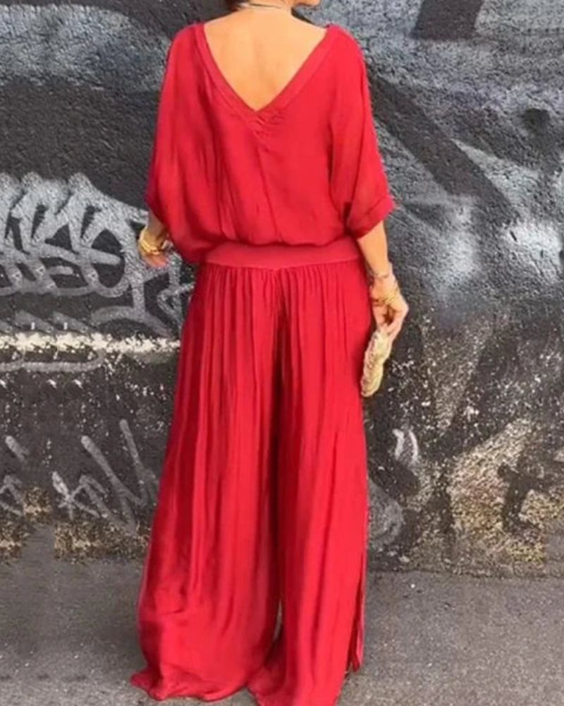 Jolia | Women's Two Piece Boho Set with V-Neck
