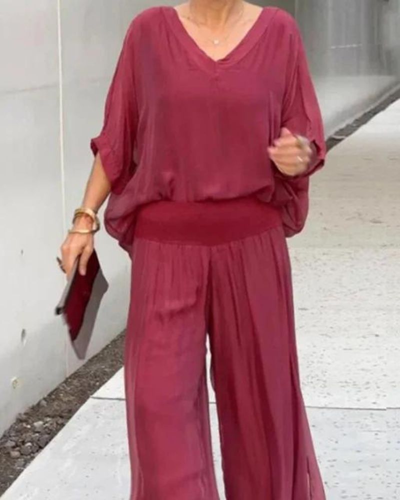 Jolia | Women's Two Piece Boho Set with V-Neck