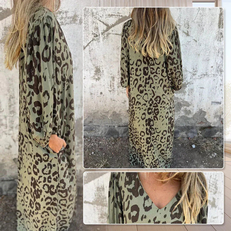 Nala | Women's Safari Chic Leopard Dress with Pockets