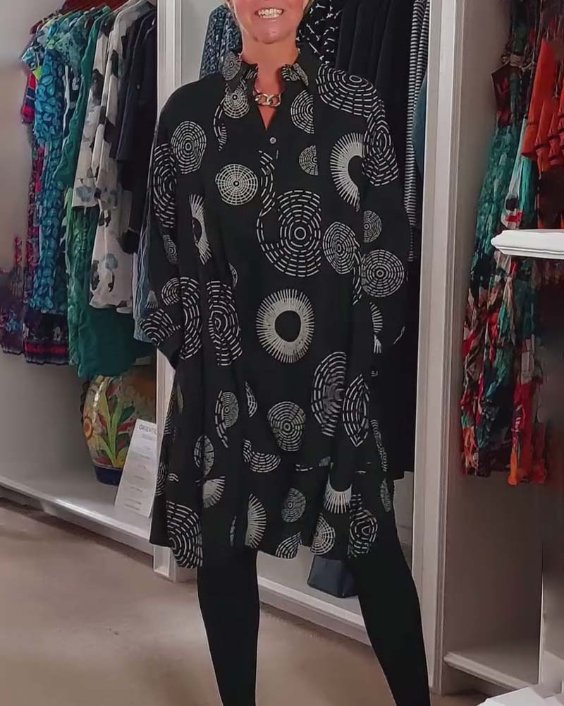 Marlene | Women's Casual Geometric Print Midi Dress