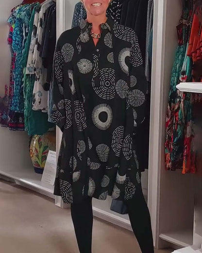 Marlene | Women's Casual Geometric Print Midi Dress