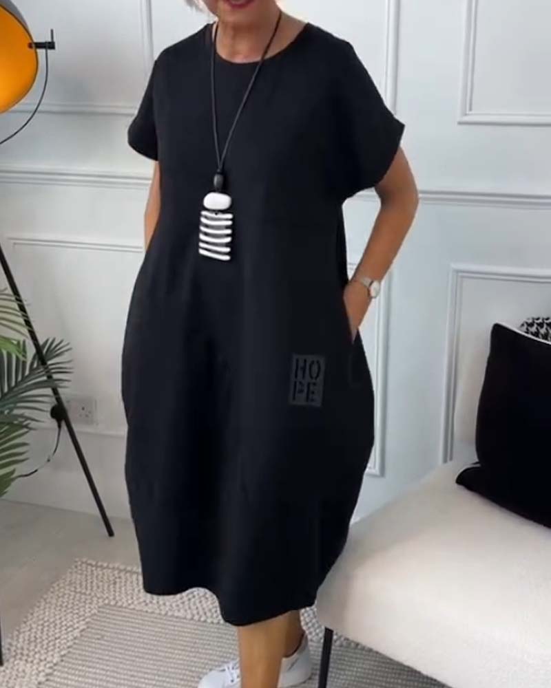Zuzanna | Women's Airy Summer Midi Dress with Round Neckline