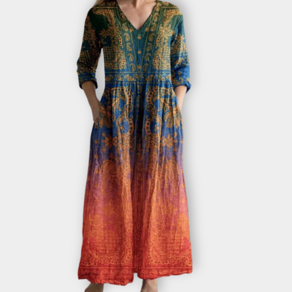 Demetria | Women's Boho Maxi Dress Made of Soft Premium Fabric