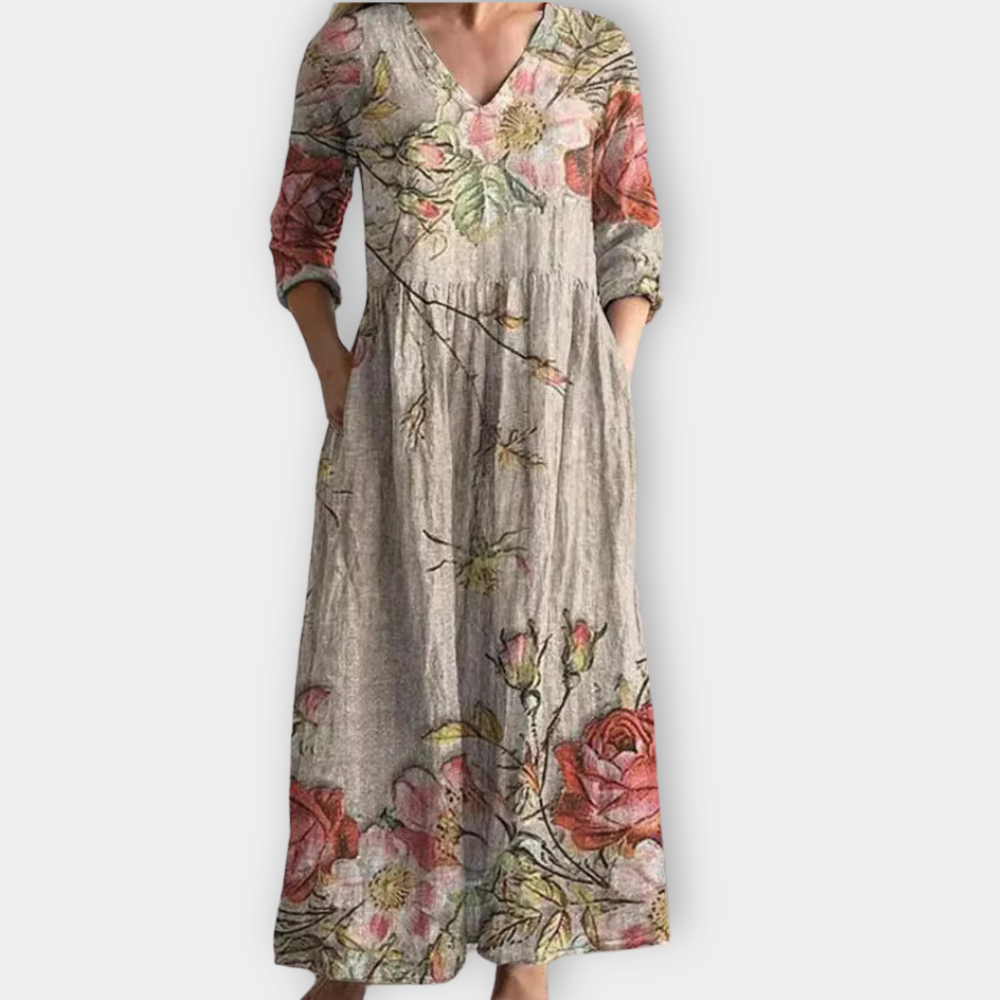 Theodelinde | Women's Boho Maxi Dress Made of Soft Premium Fabric