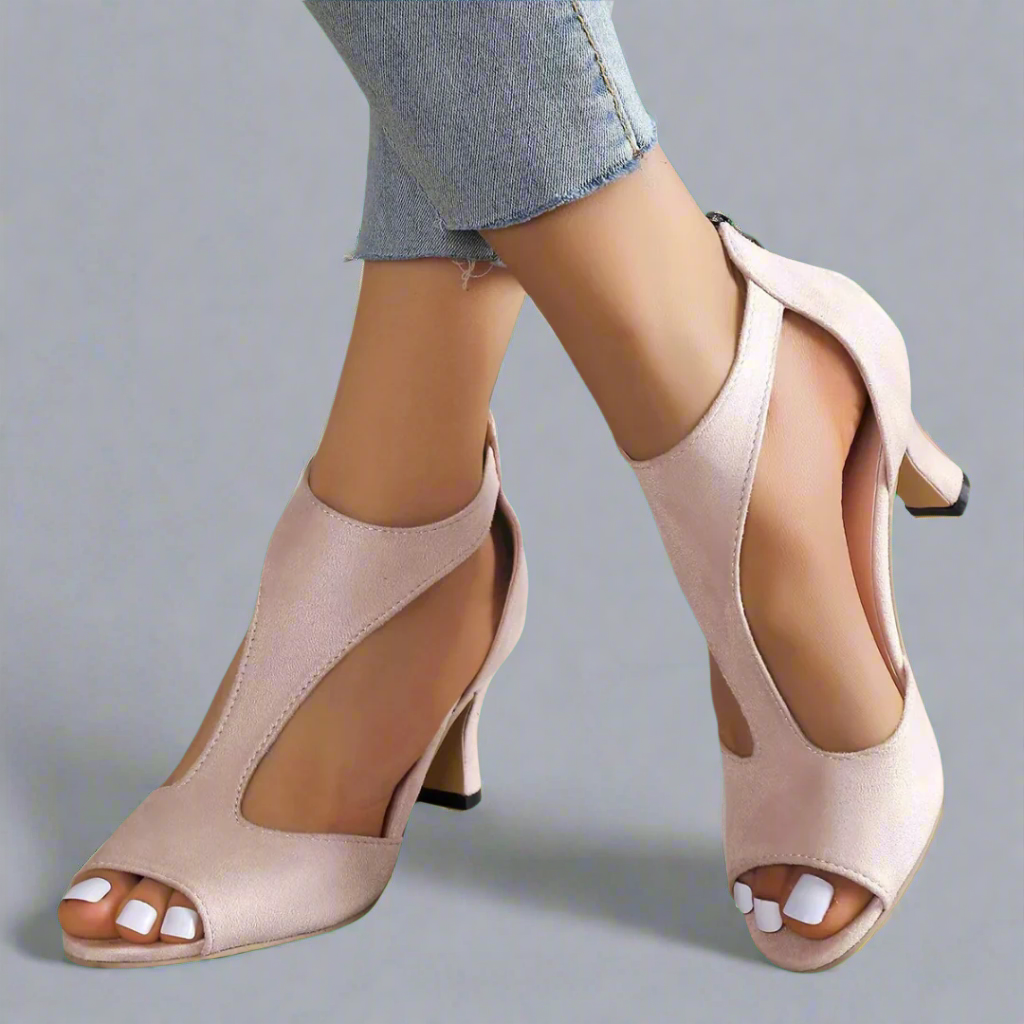 Marga | Women's Breathable Open-Toe Orthopedic Sandals with Chic Heel